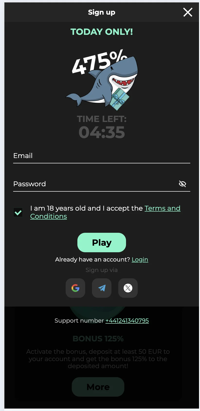 casino screen