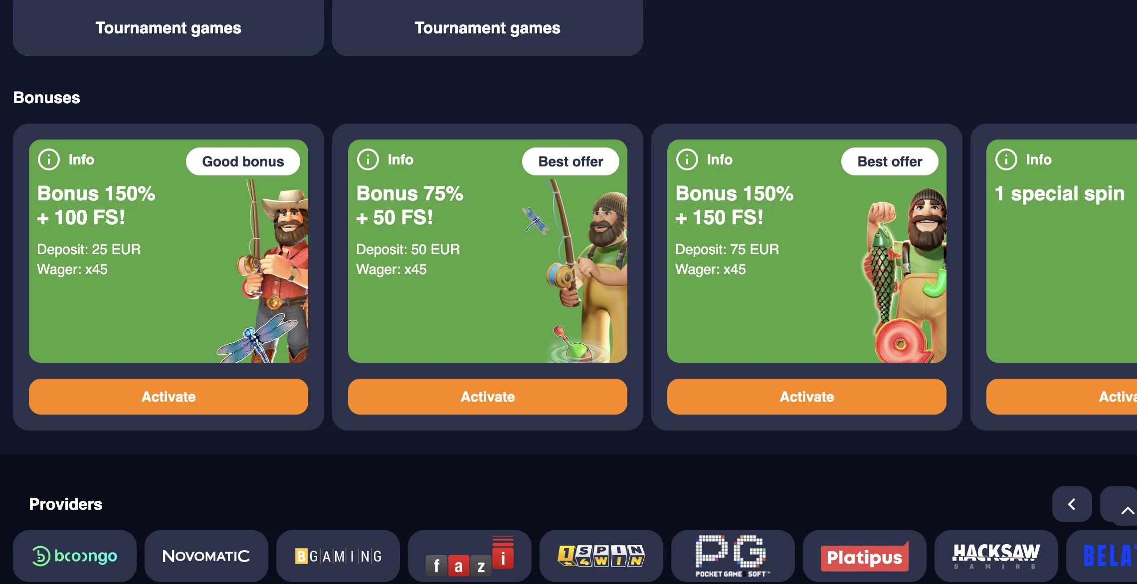 casino screen