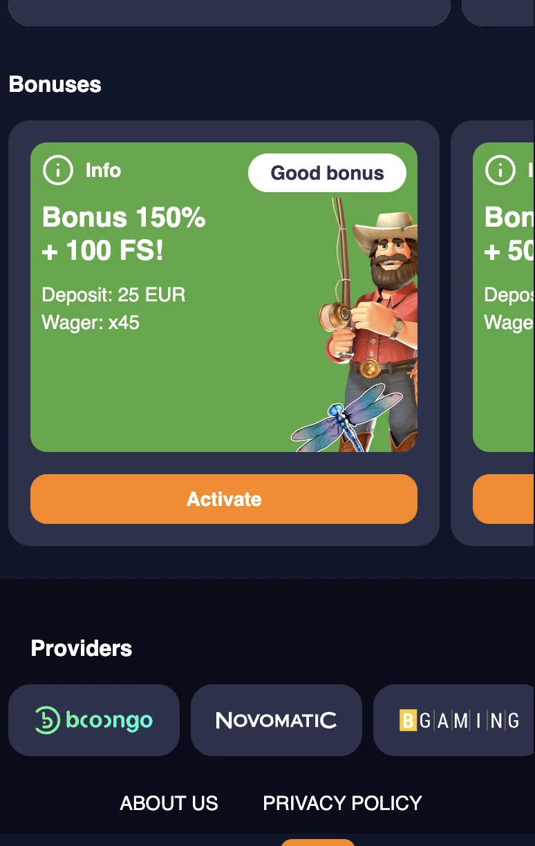 casino screen