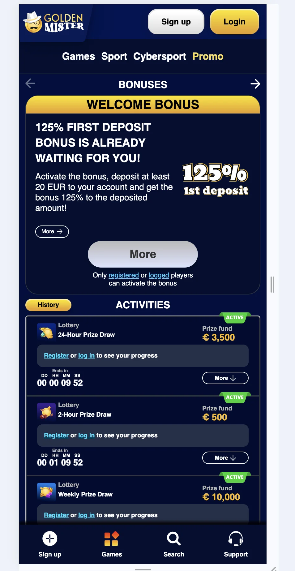 casino screen