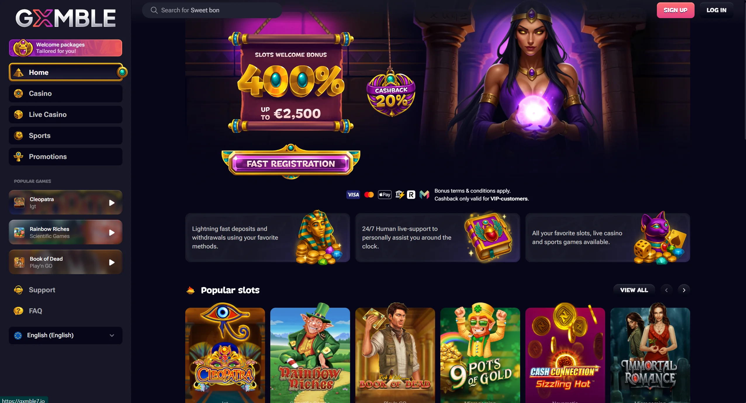 casino screen