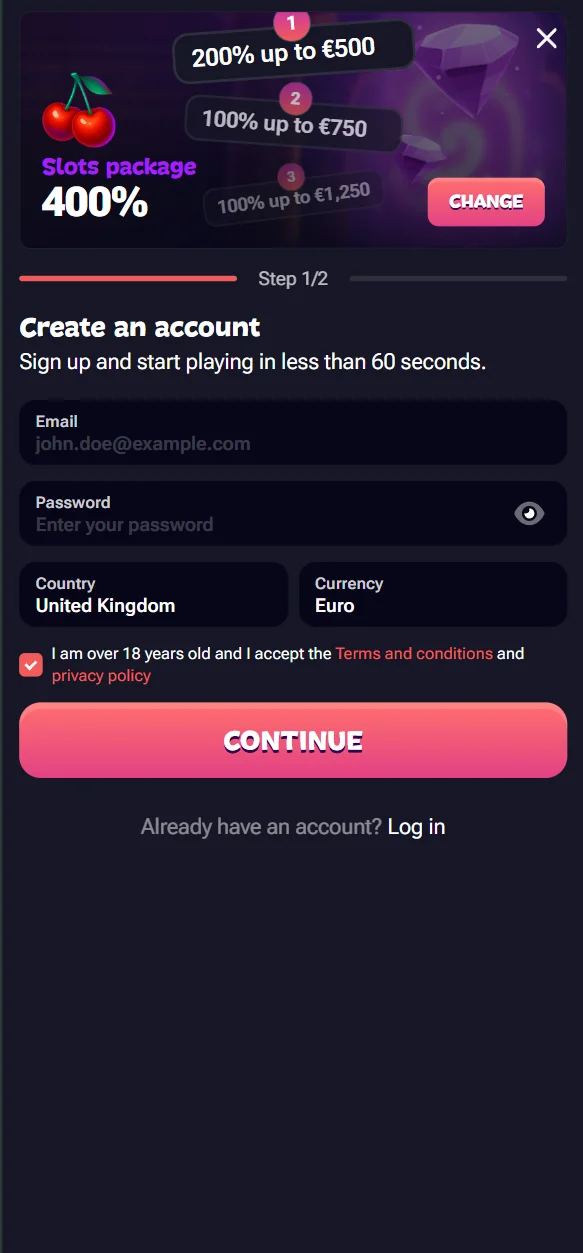 casino screen