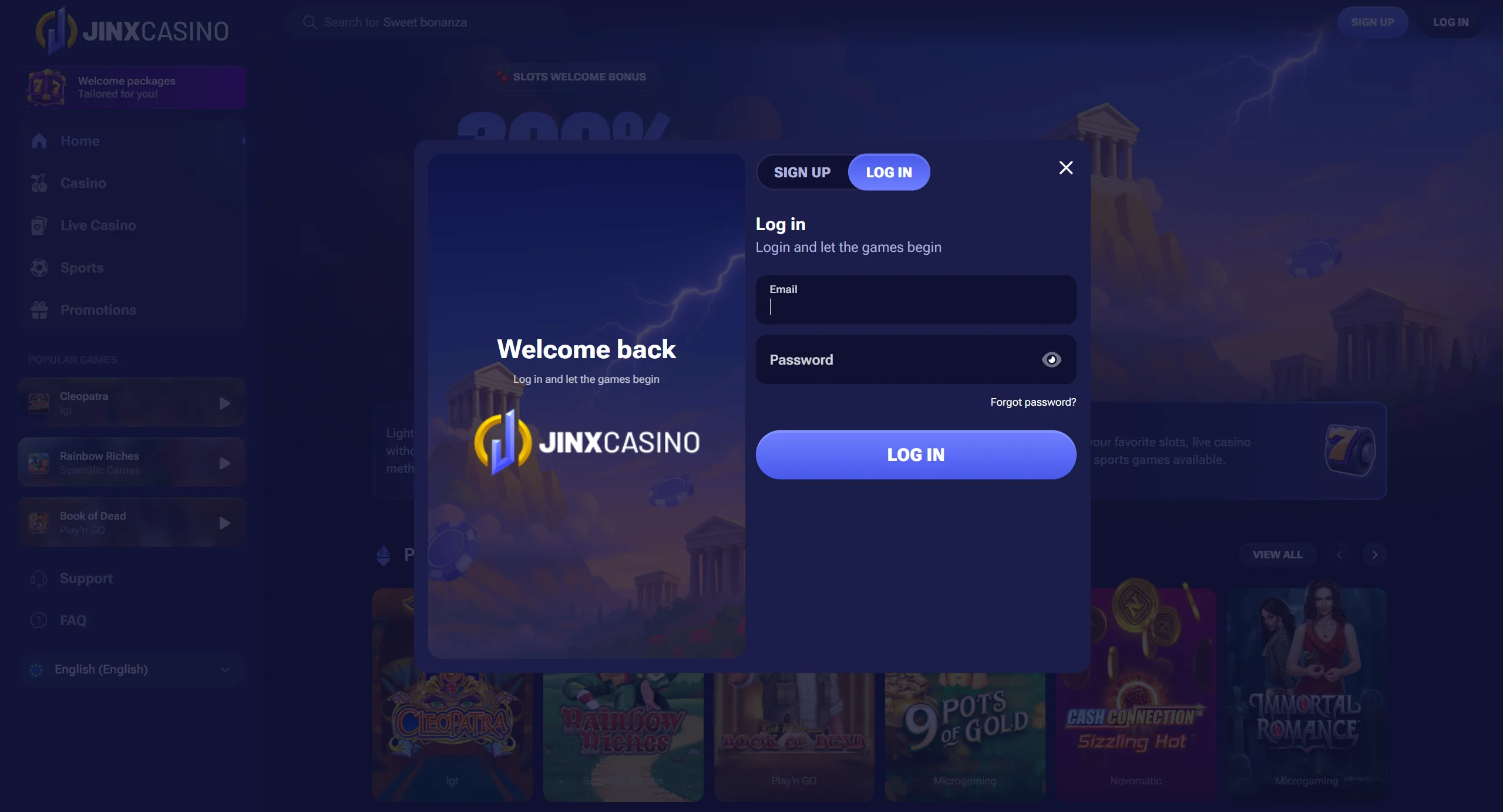 casino screen