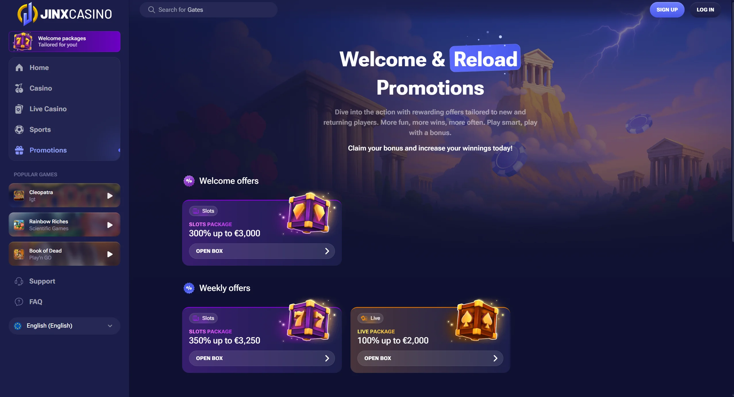casino screen