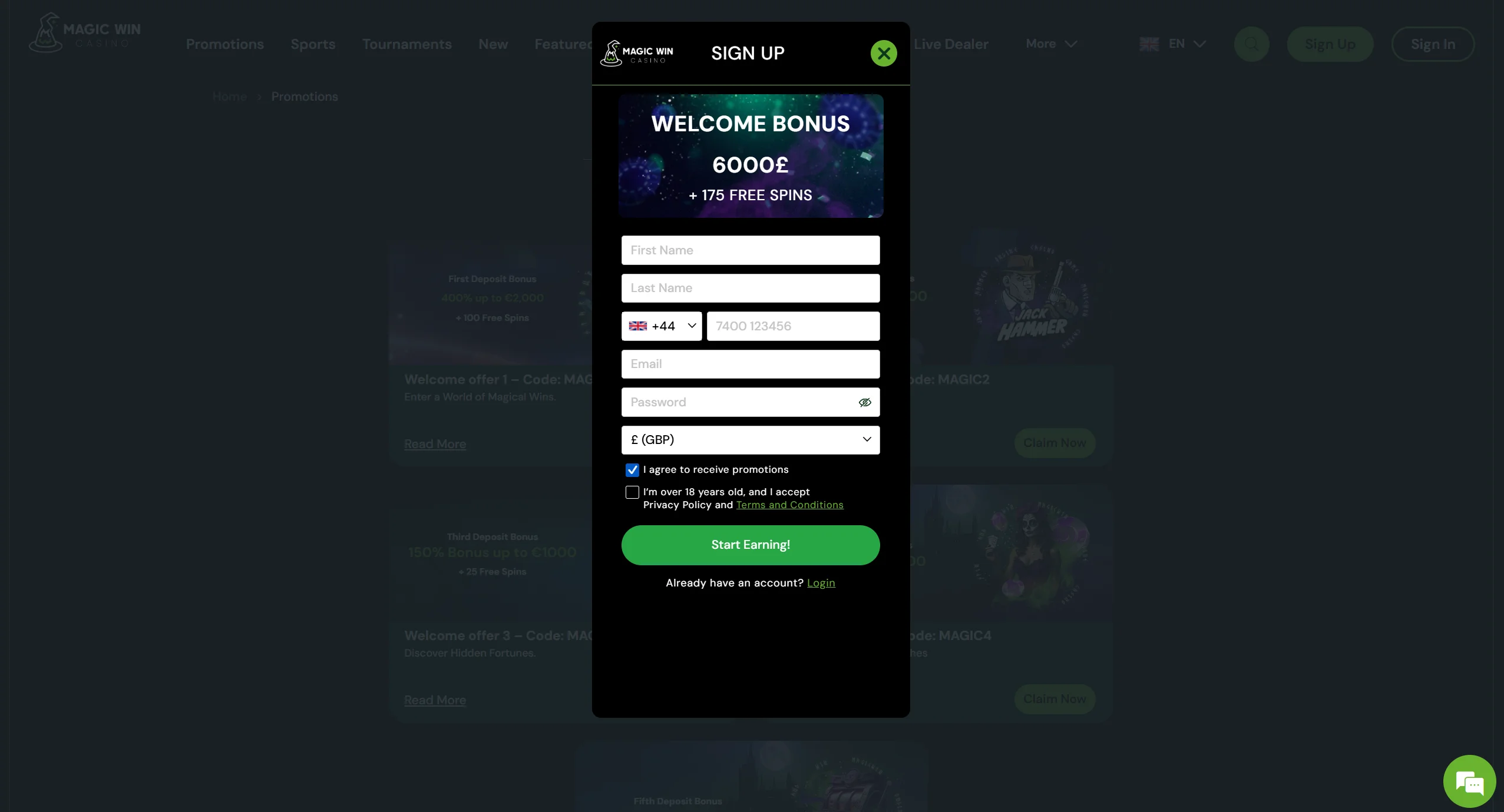 casino screen