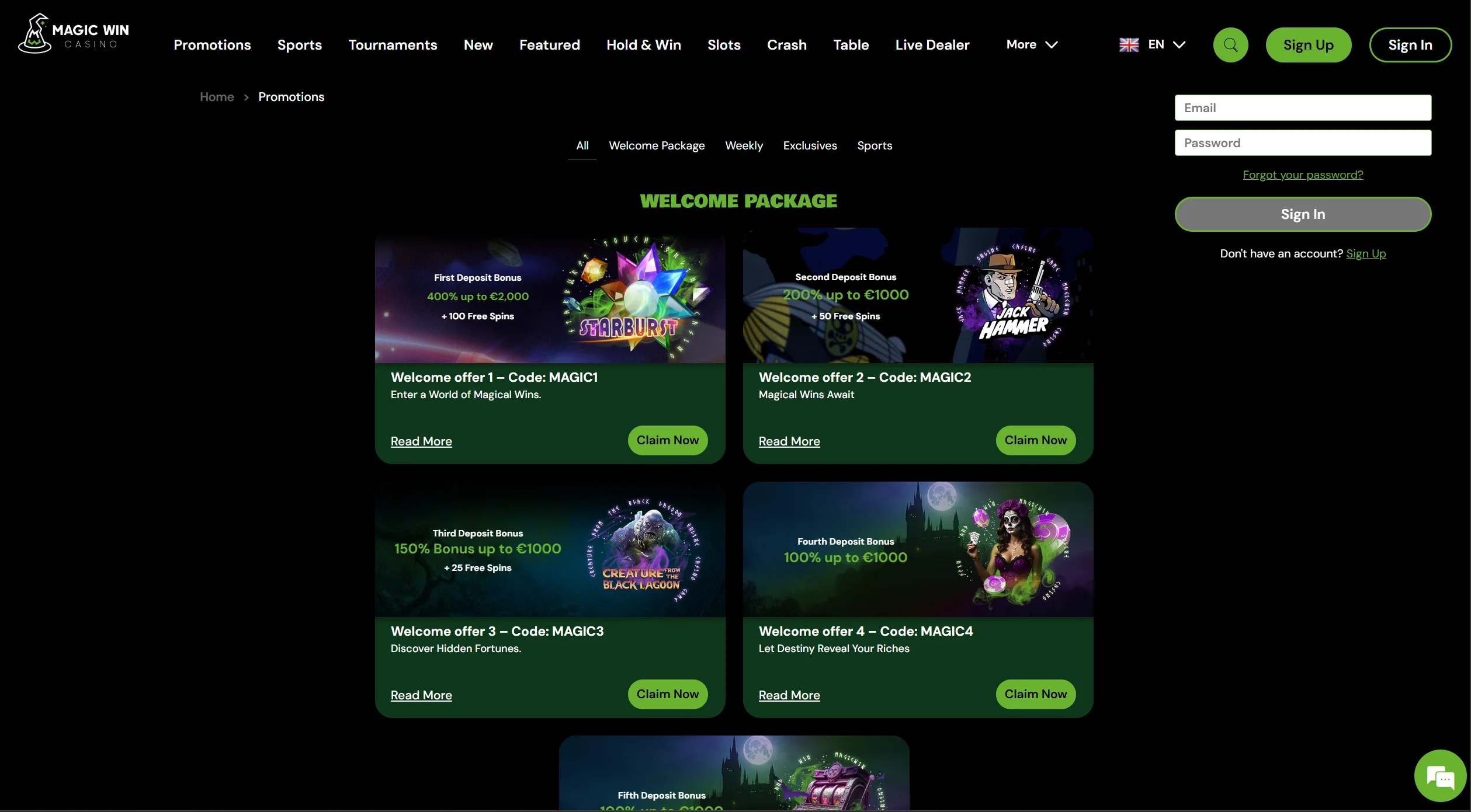 casino screen