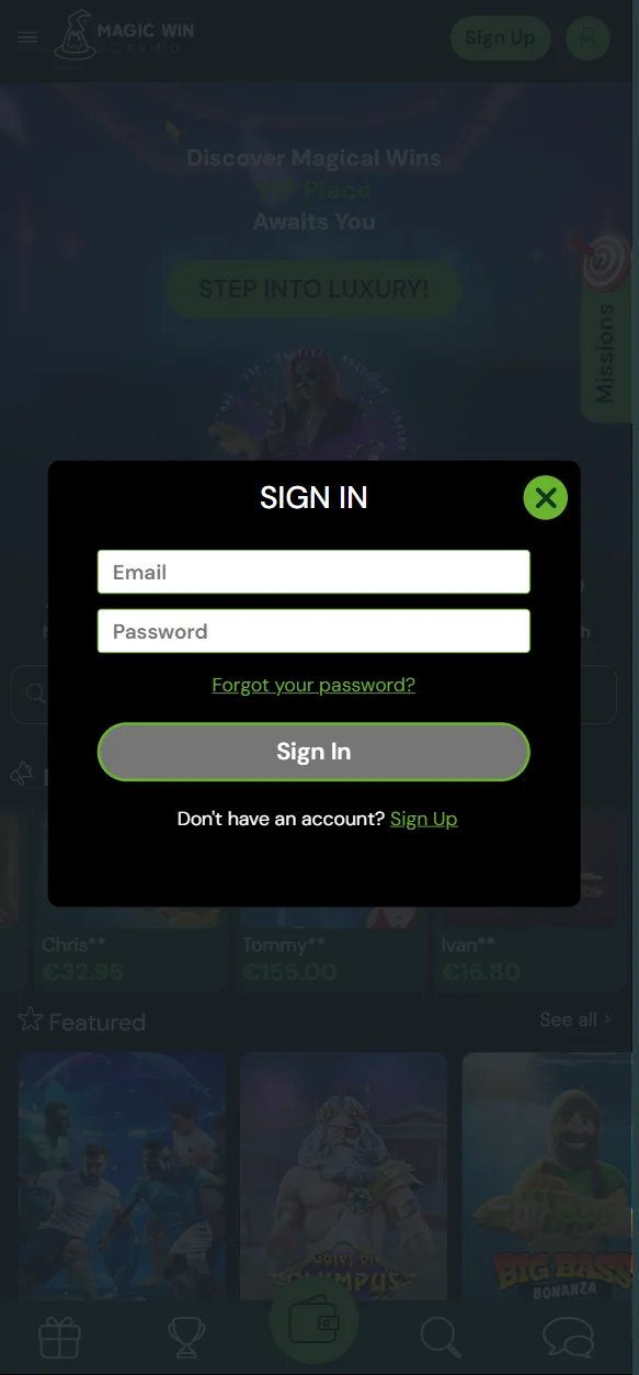 casino screen