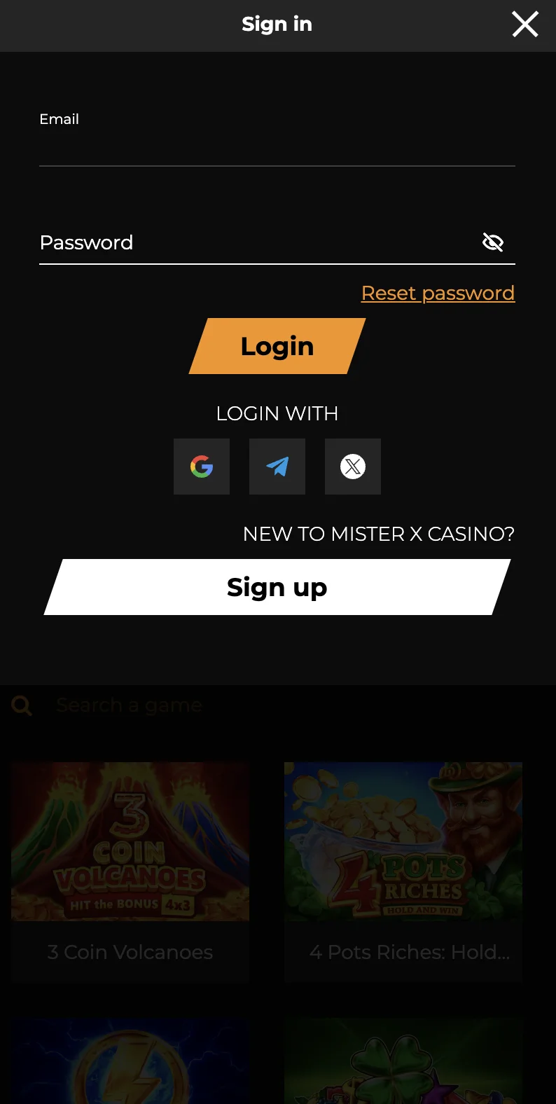 casino screen