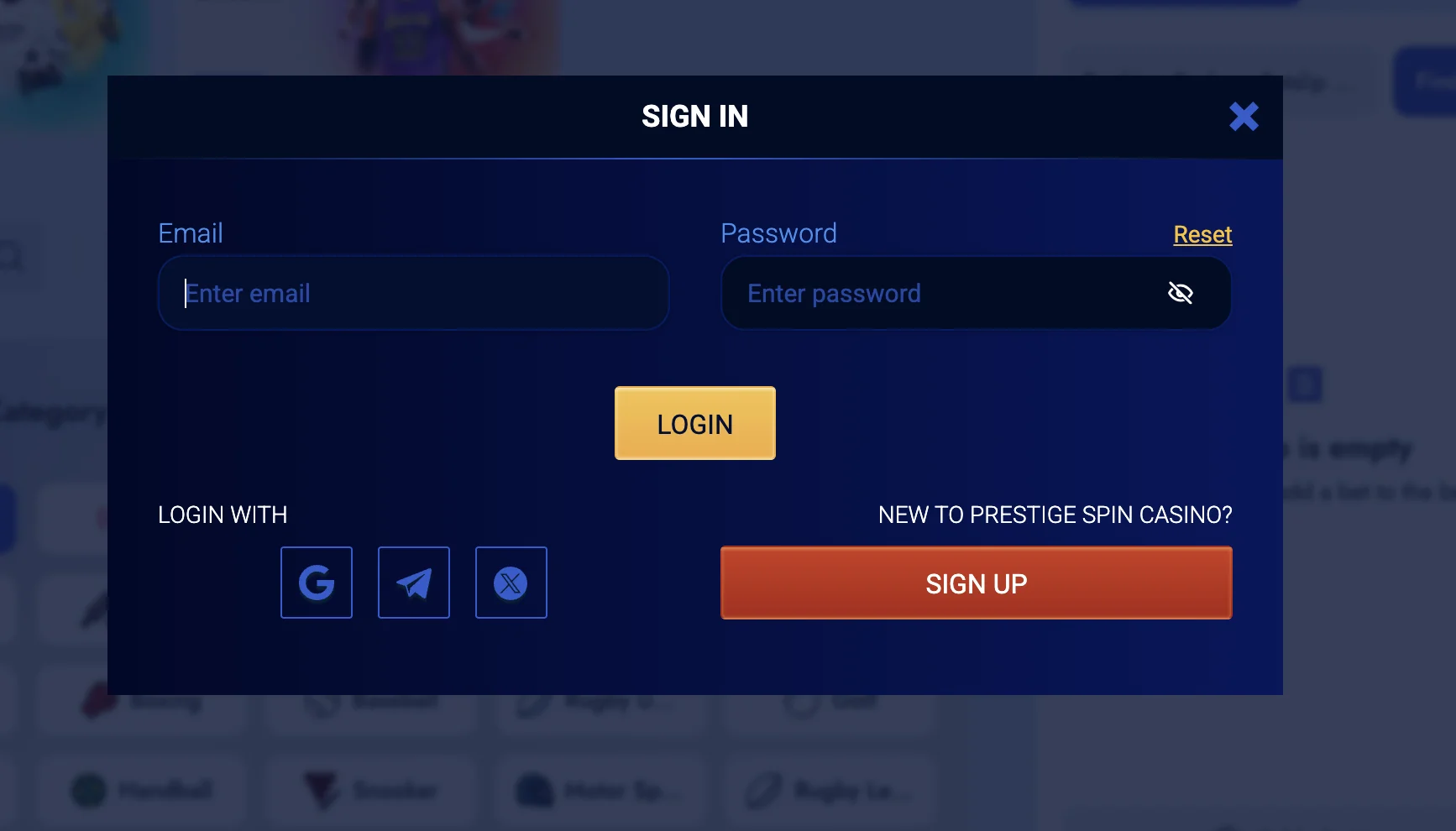 casino screen