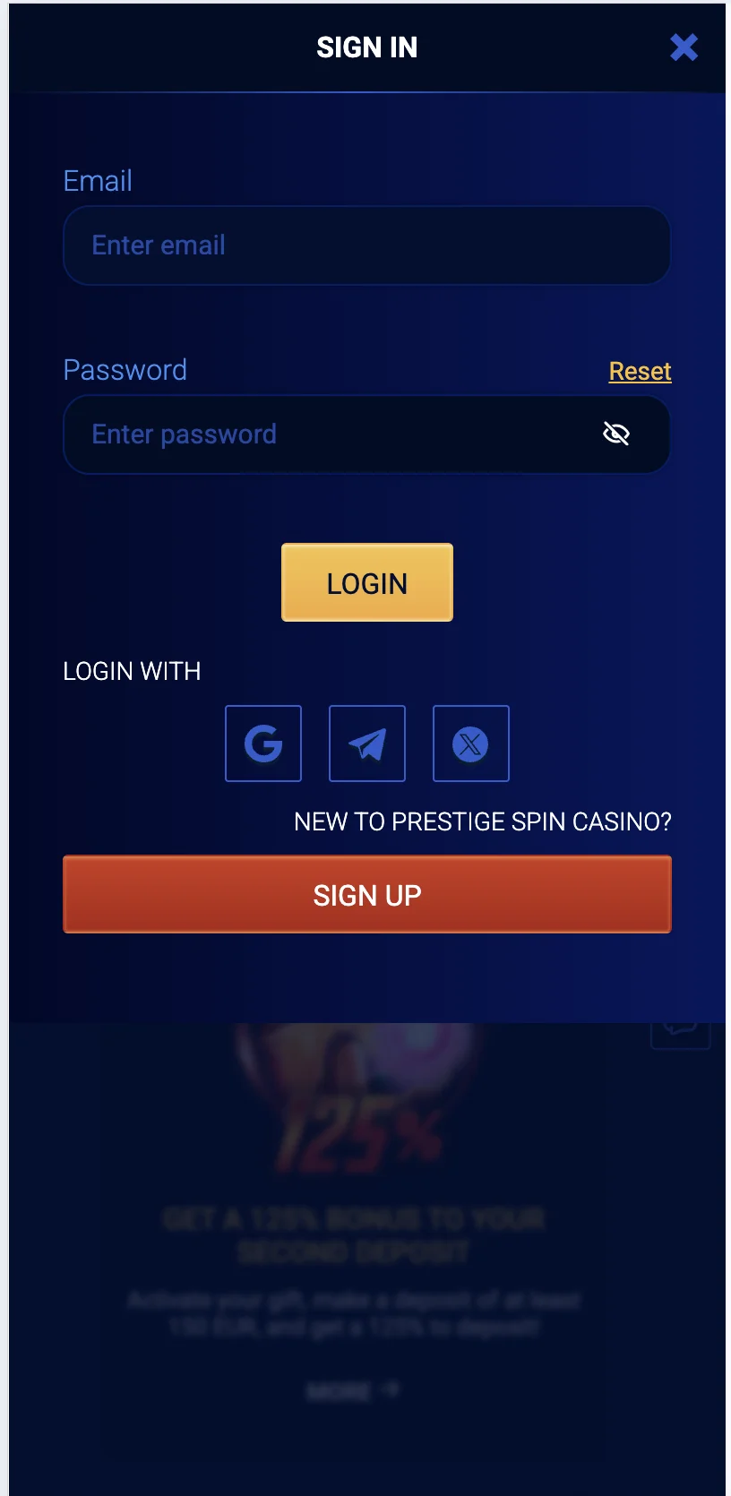 casino screen