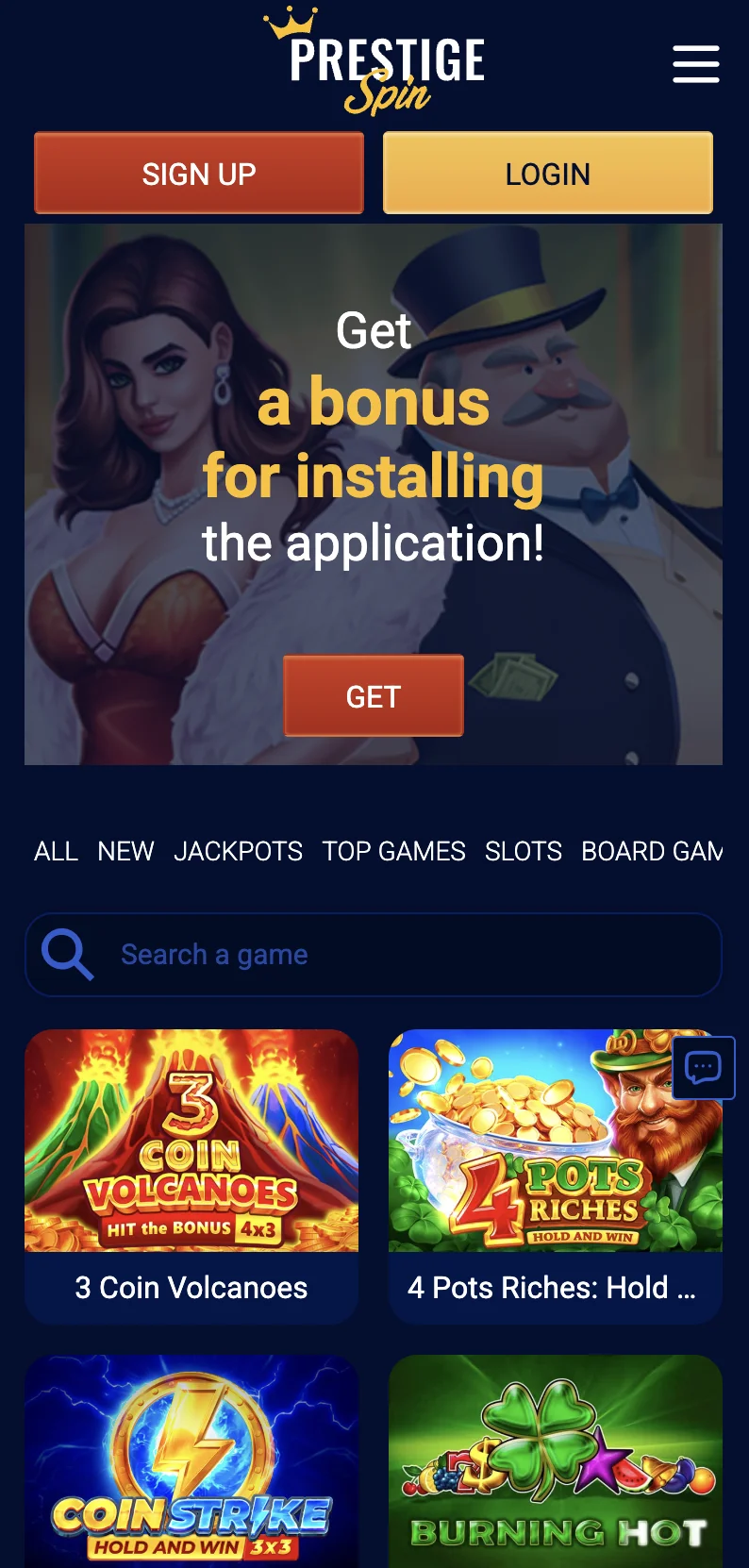 casino screen