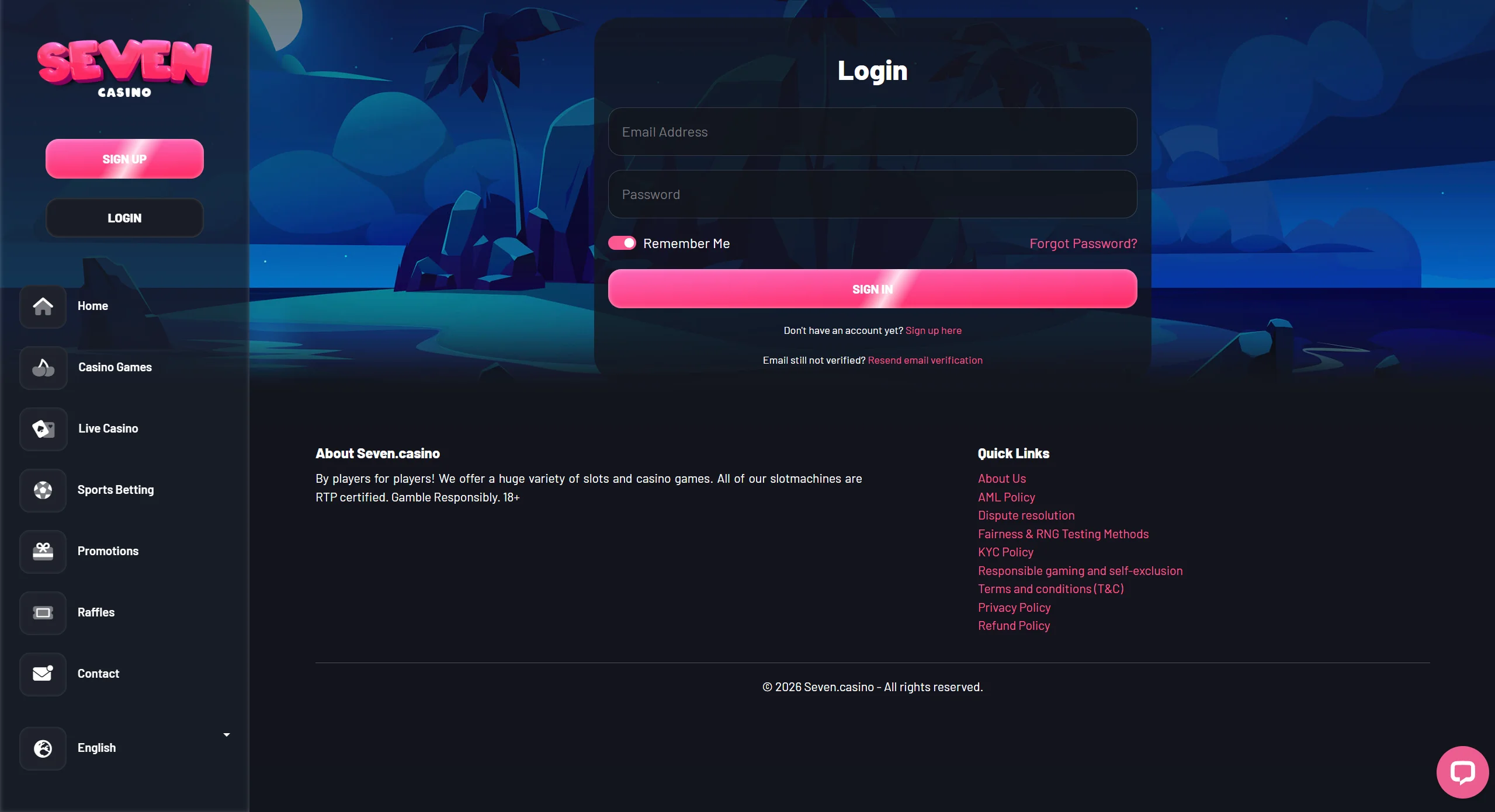 casino screen