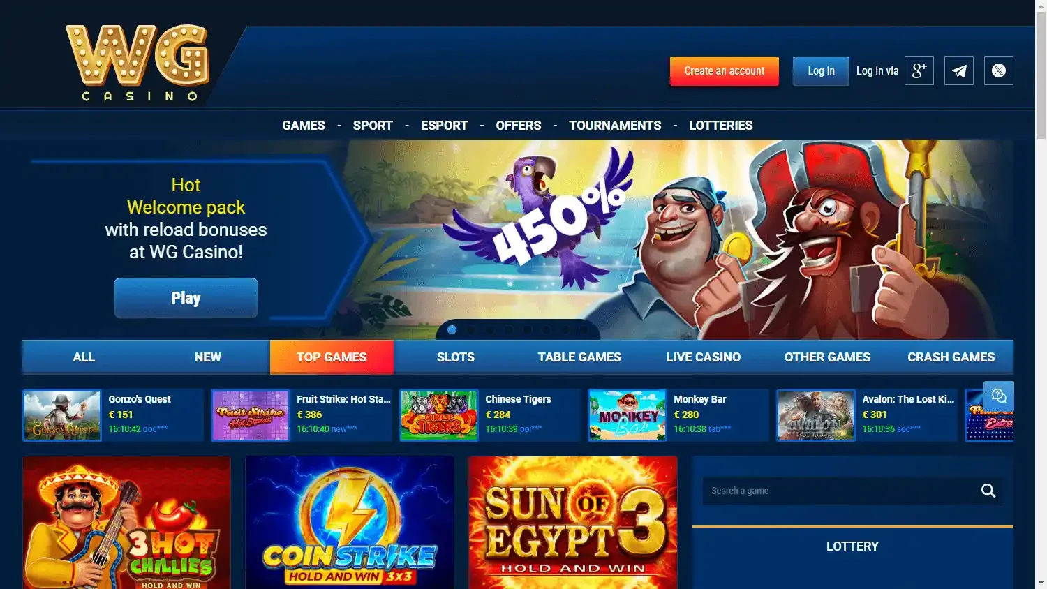 casino screen