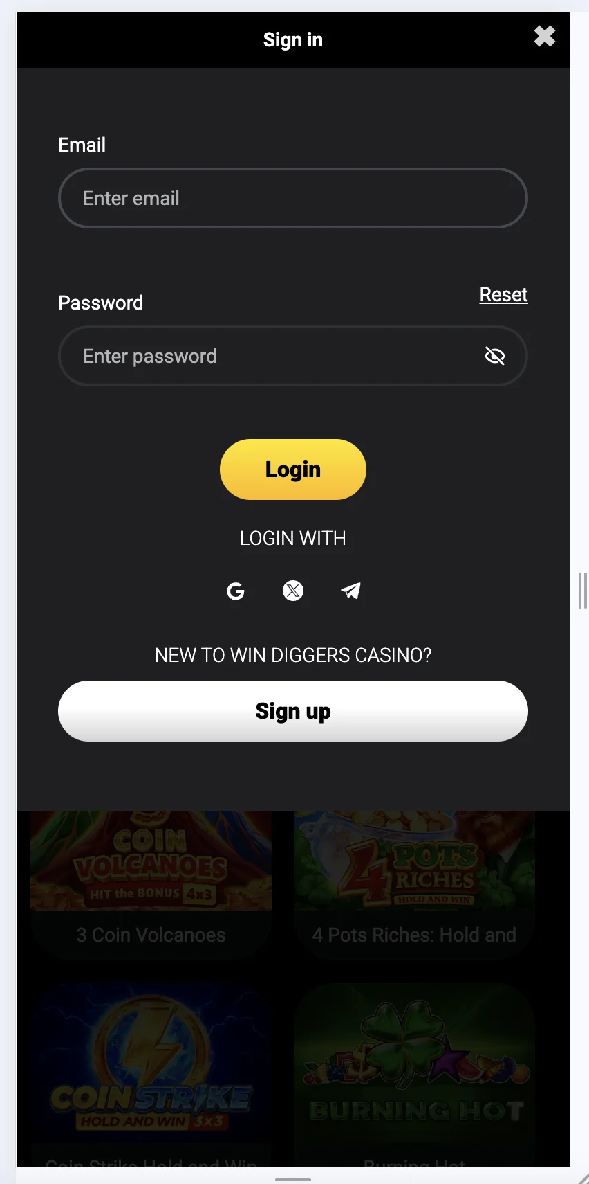 casino screen