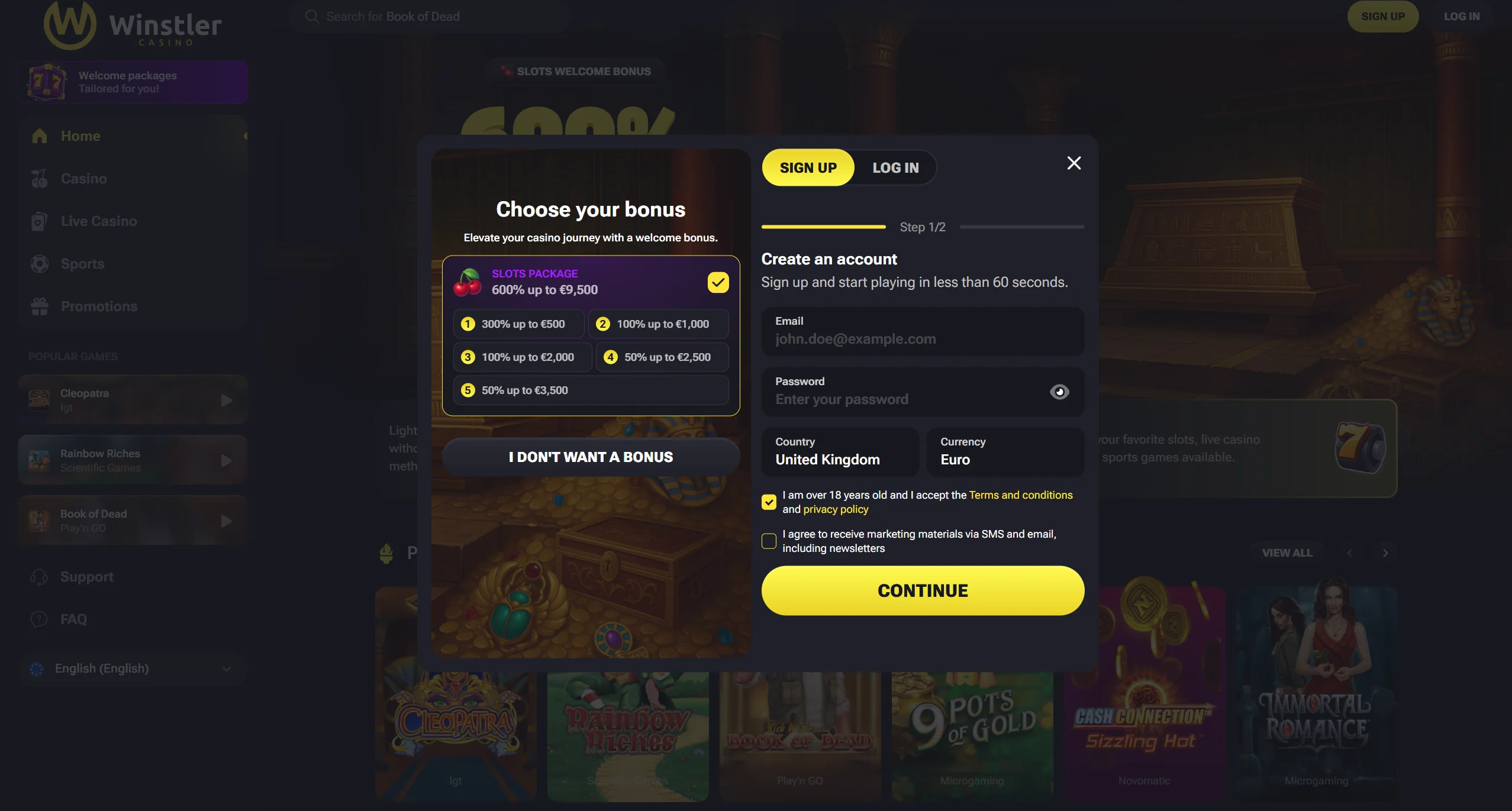 casino screen