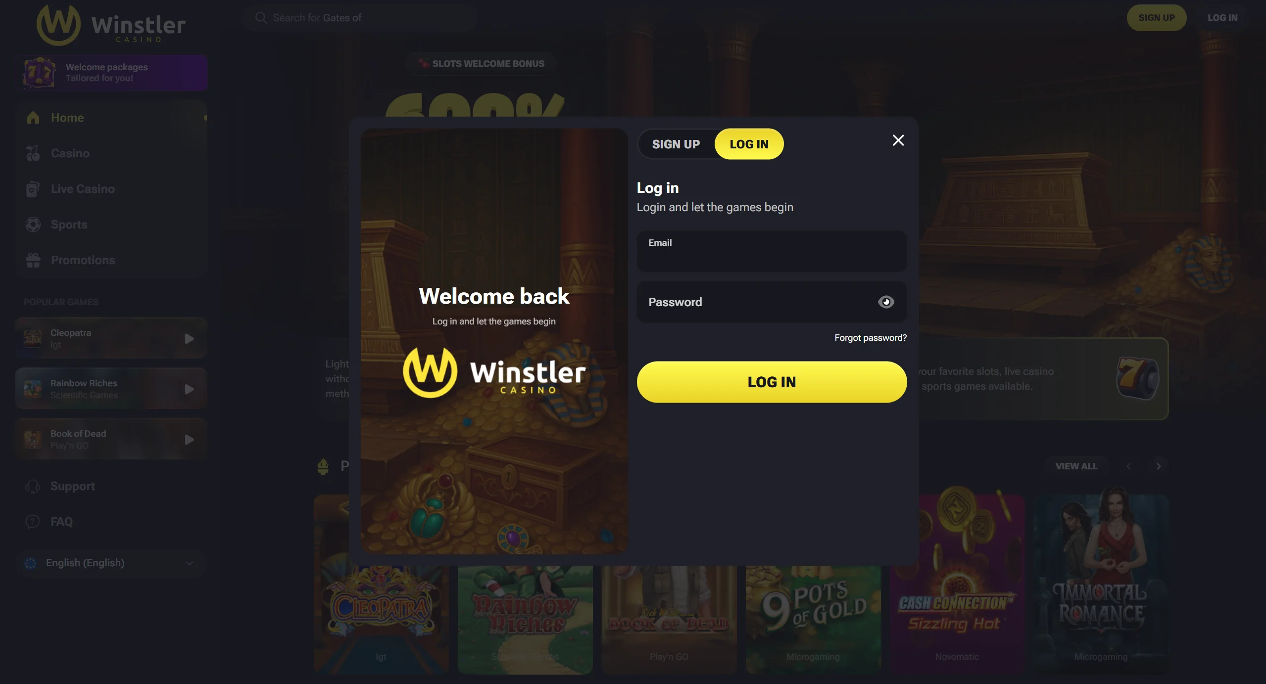 casino screen