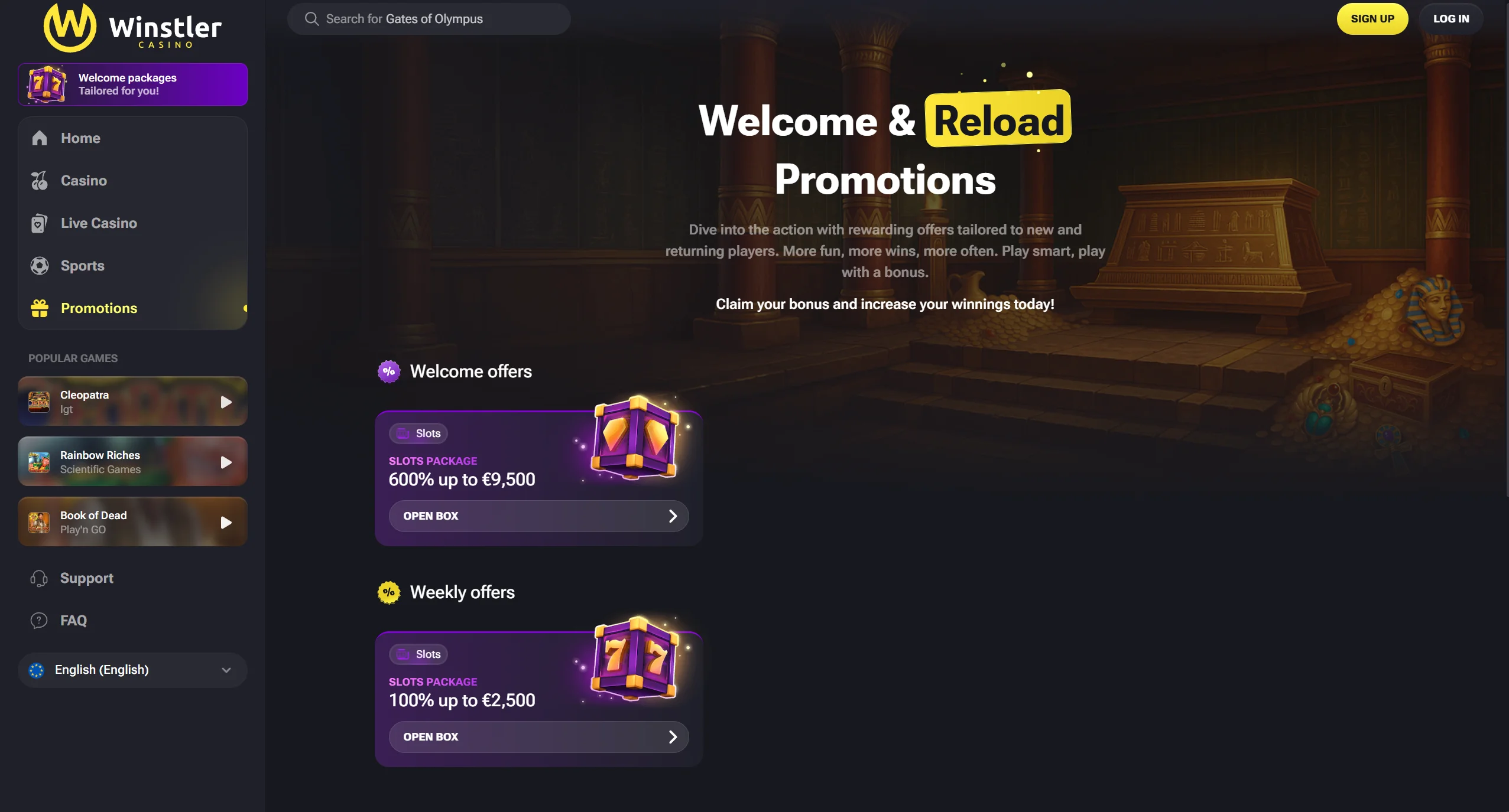 casino screen