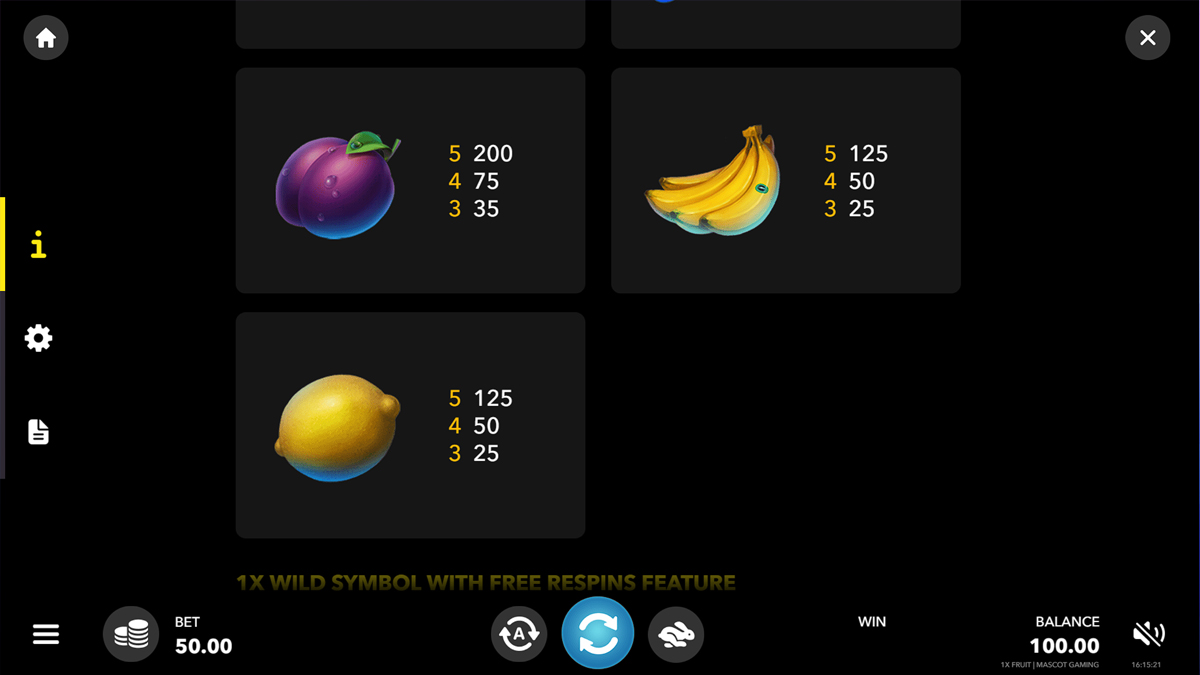 1X Fruit screenshot