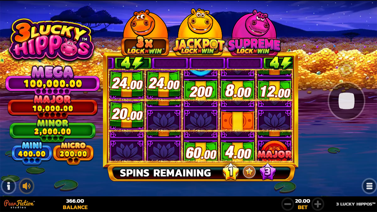 3 Lucky Hippos screenshot