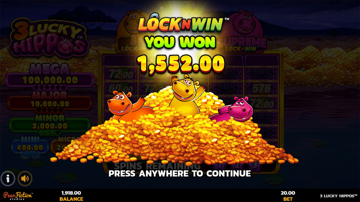 3 Lucky Hippos screenshot