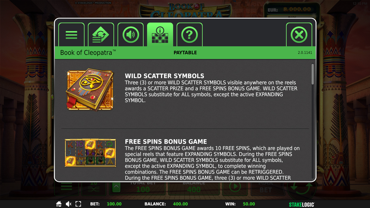 Book of Cleopatra screenshot