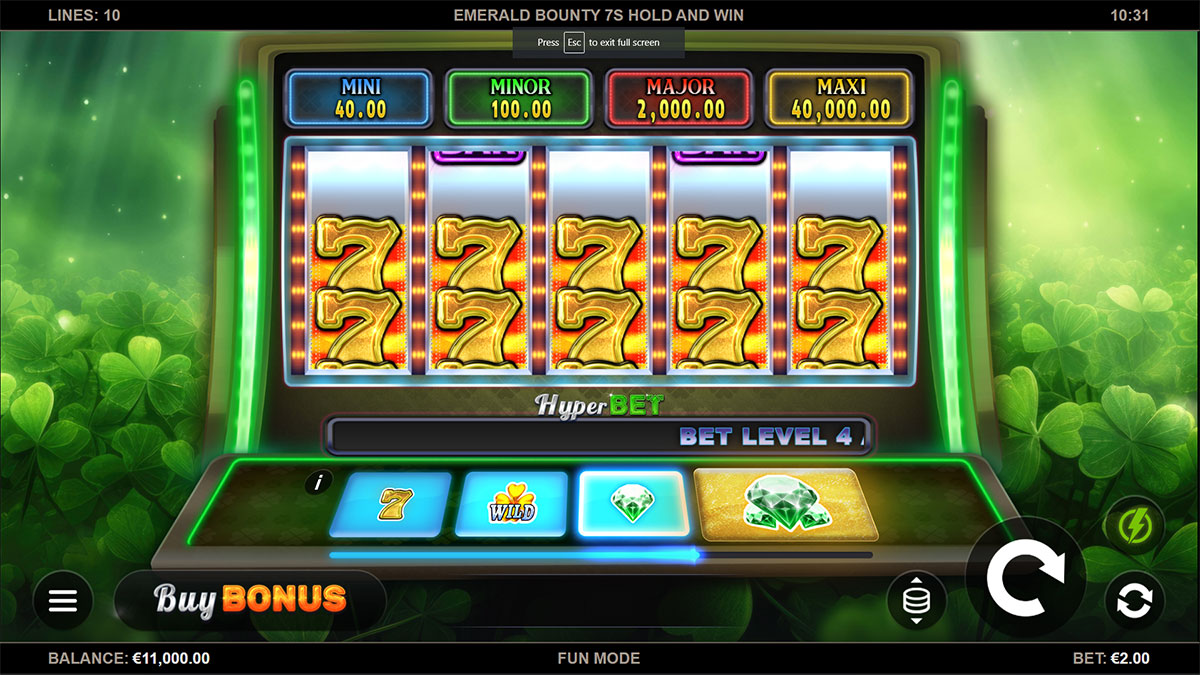 Emerald Bounty 7s Hold and Win screenshot