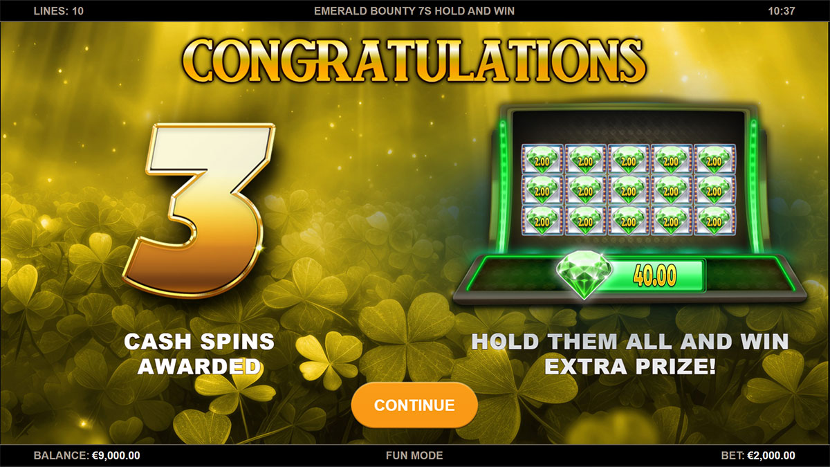 Emerald Bounty 7s Hold and Win screenshot