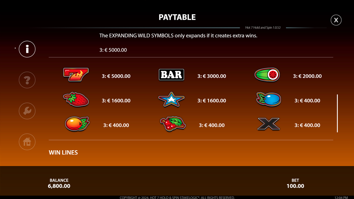 Hot 7 Hold and Spin screenshot