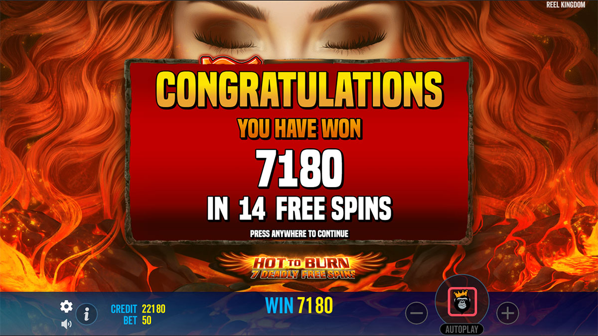 Hot to Burn 7 Deadly Free Spins screenshot