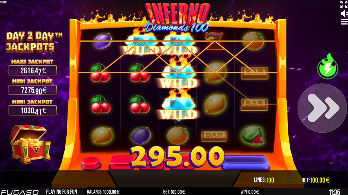 Inferno Diamonds 100 screenshot