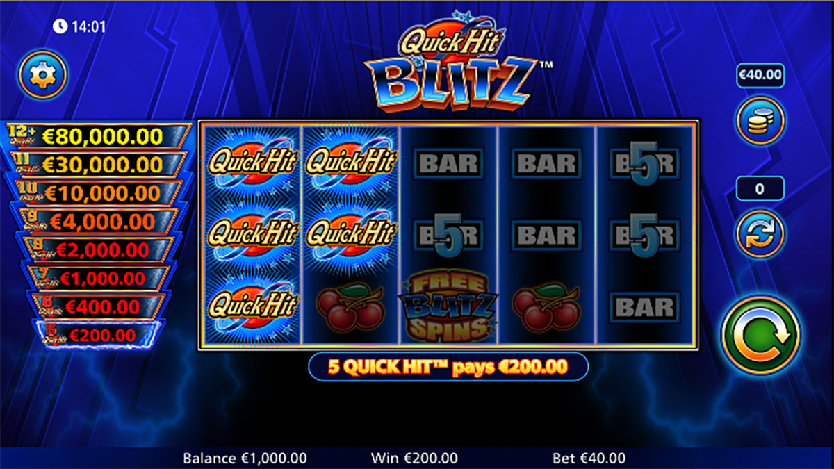 Quick Hit Blitz Blue screenshot