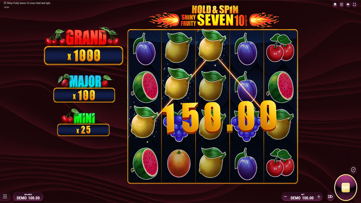 Shiny Fruity Seven 10 Lines Hold and Spin screenshot