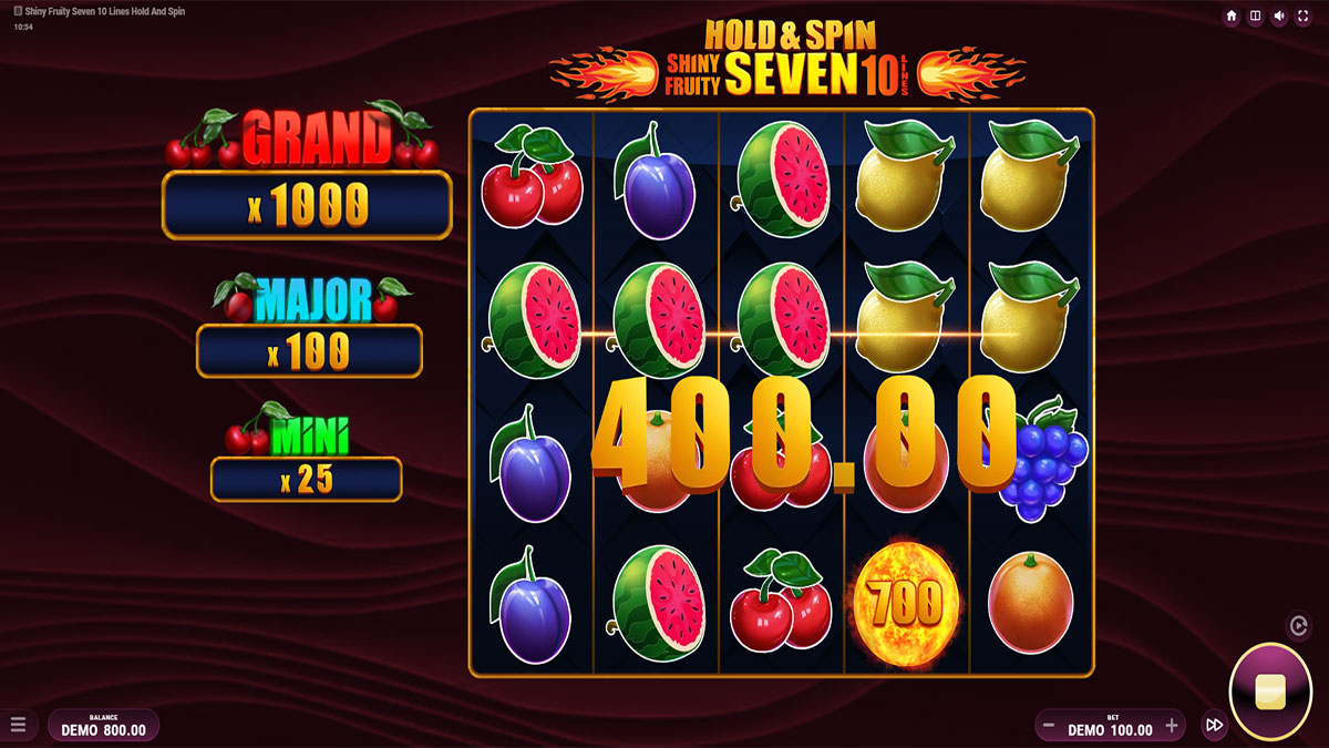 Shiny Fruity Seven 10 Lines Hold and Spin screenshot