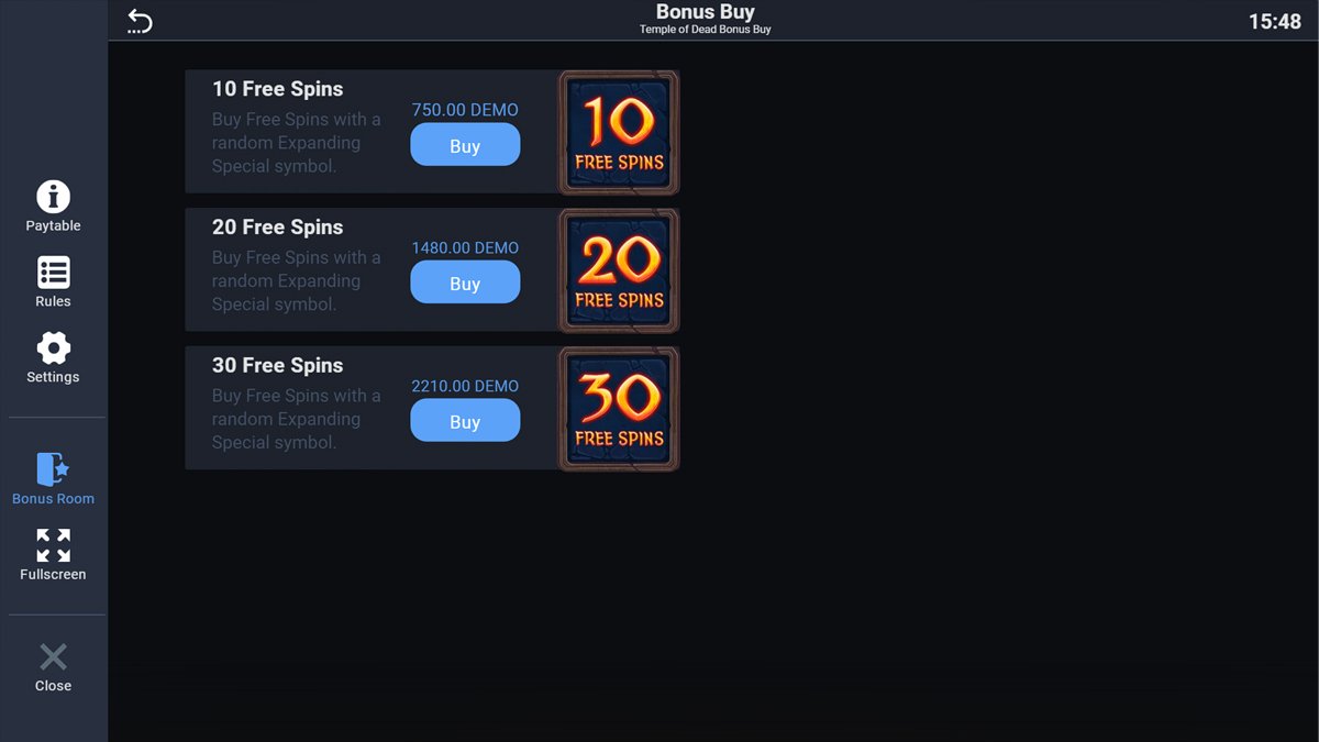 Temple of Dead Bonus Buy screenshot