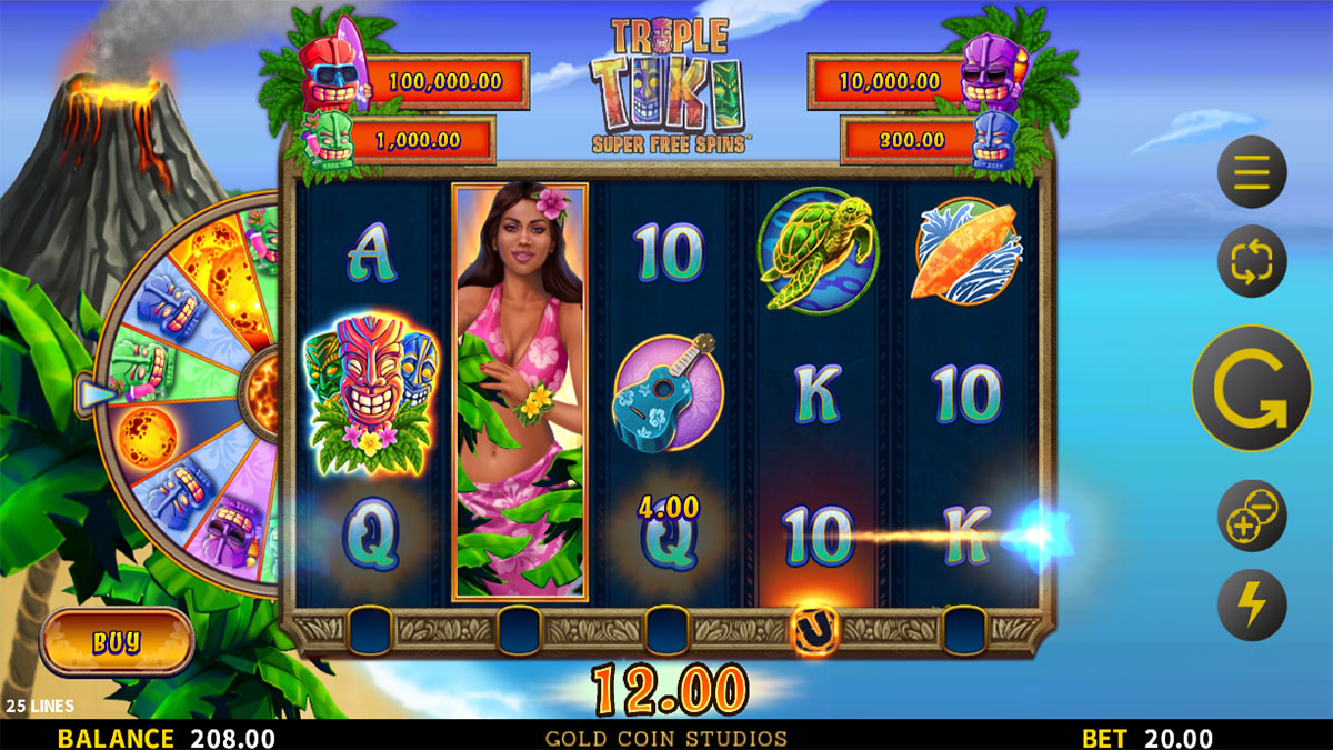 Triple Tiki Super Free Spins screenshot